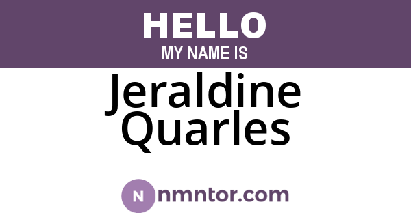 Jeraldine Quarles