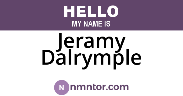 Jeramy Dalrymple