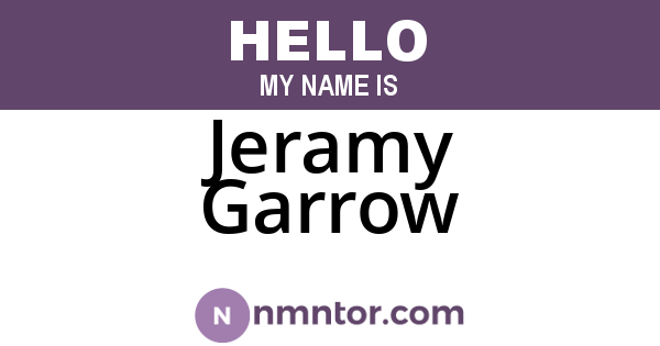 Jeramy Garrow