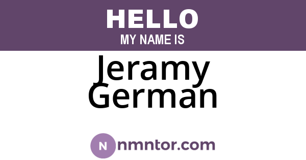 Jeramy German
