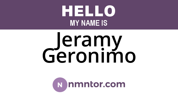 Jeramy Geronimo