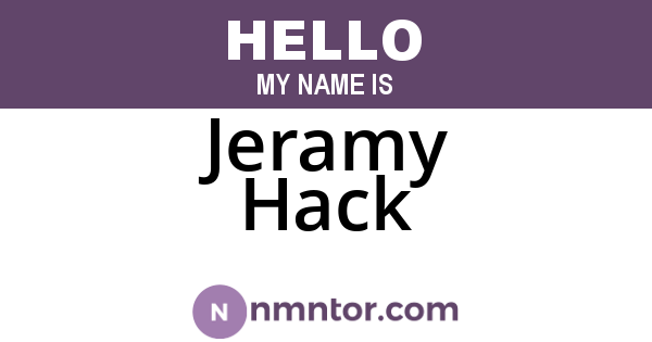 Jeramy Hack