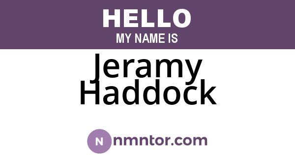 Jeramy Haddock