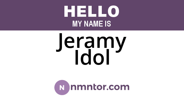 Jeramy Idol