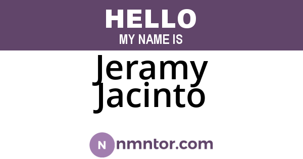 Jeramy Jacinto