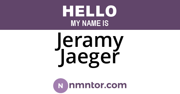 Jeramy Jaeger