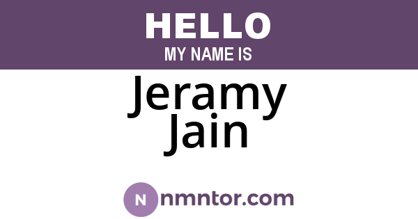 Jeramy Jain