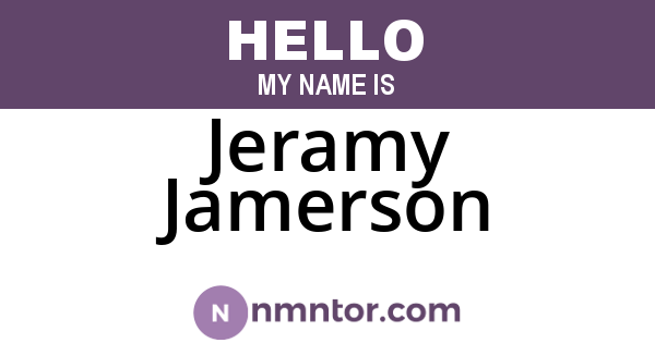 Jeramy Jamerson