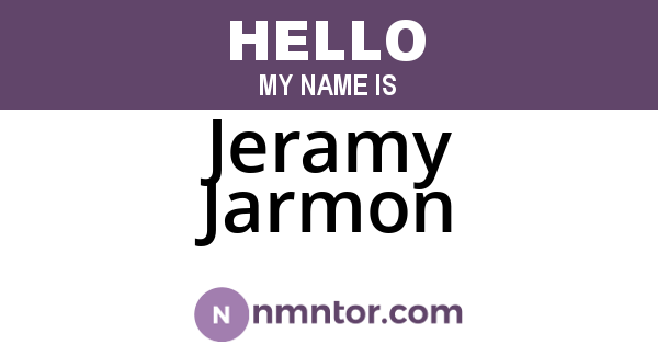 Jeramy Jarmon