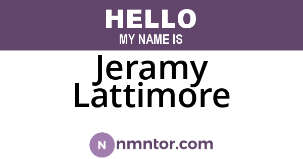 Jeramy Lattimore