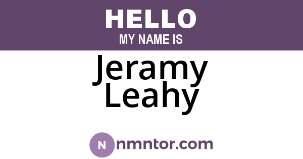 Jeramy Leahy