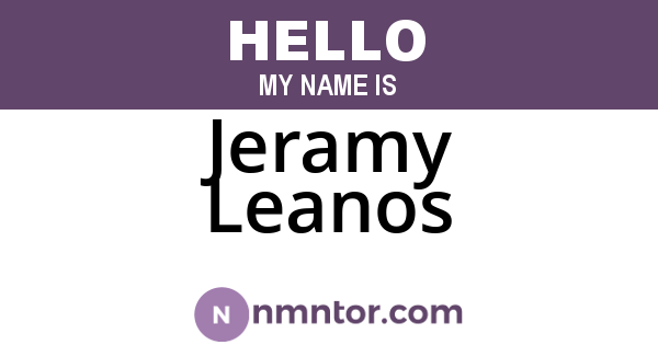 Jeramy Leanos