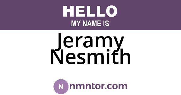 Jeramy Nesmith