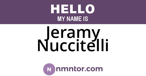Jeramy Nuccitelli