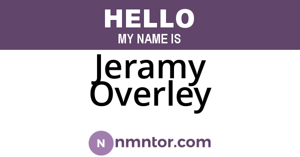 Jeramy Overley