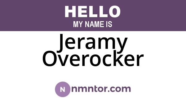Jeramy Overocker