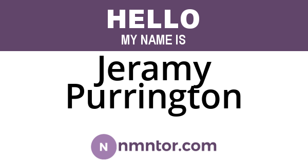 Jeramy Purrington
