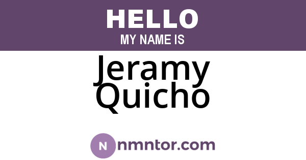 Jeramy Quicho