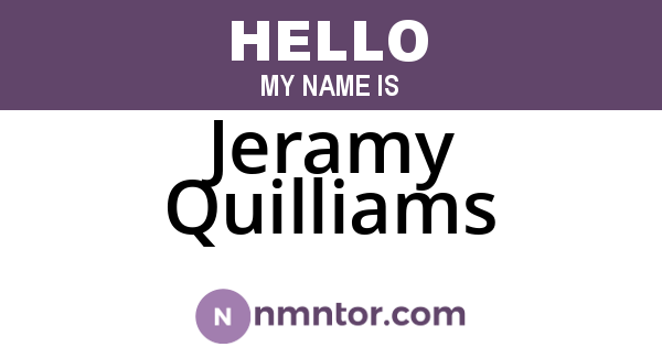 Jeramy Quilliams