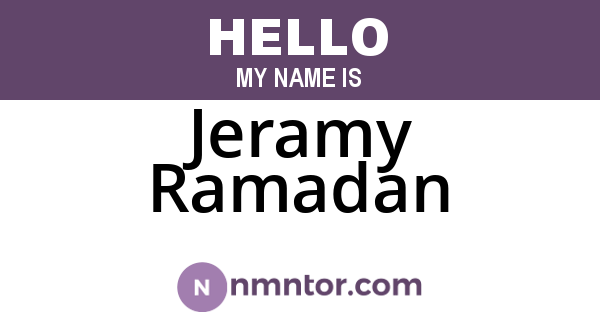 Jeramy Ramadan