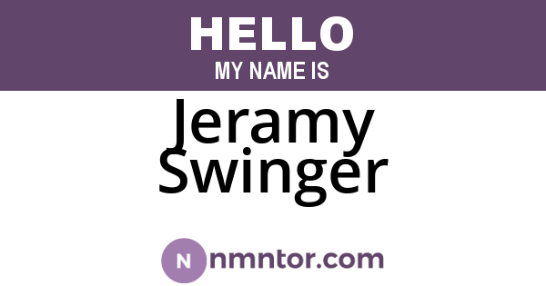 Jeramy Swinger