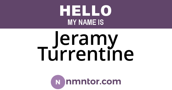 Jeramy Turrentine