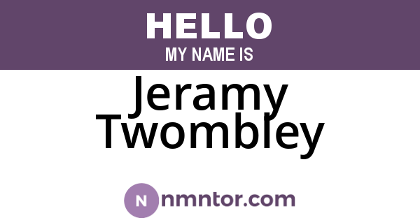 Jeramy Twombley