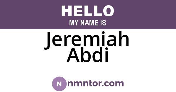 Jeremiah Abdi