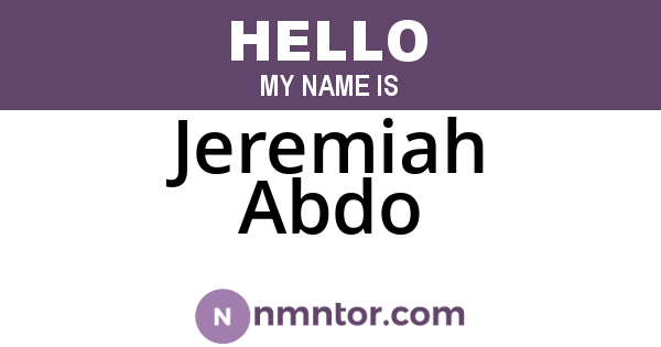 Jeremiah Abdo
