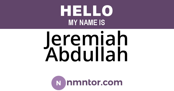Jeremiah Abdullah