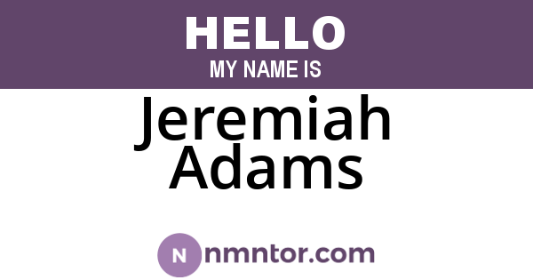 Jeremiah Adams