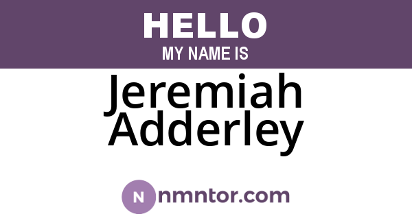 Jeremiah Adderley