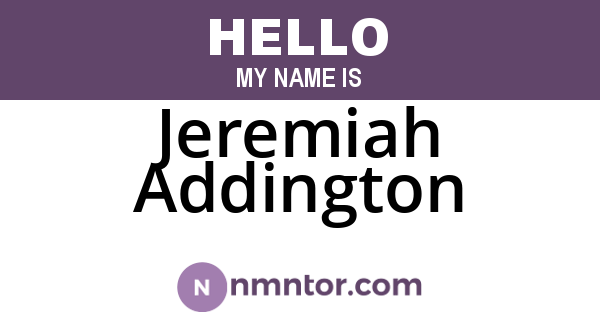 Jeremiah Addington
