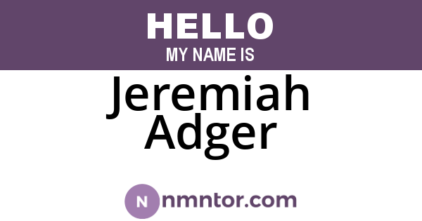 Jeremiah Adger