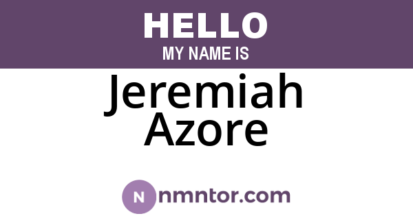 Jeremiah Azore