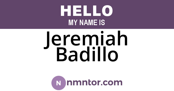 Jeremiah Badillo