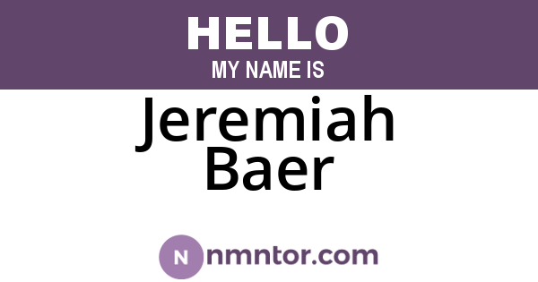 Jeremiah Baer