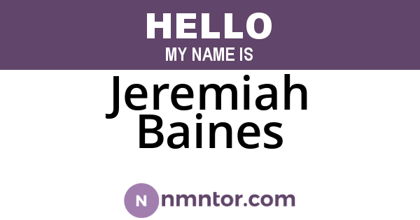 Jeremiah Baines