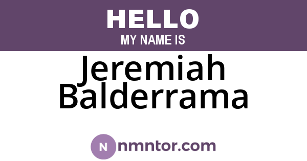 Jeremiah Balderrama