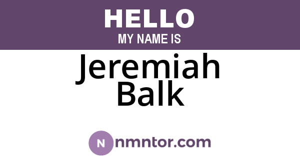 Jeremiah Balk