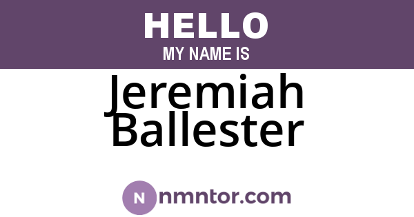Jeremiah Ballester