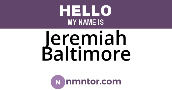 Jeremiah Baltimore