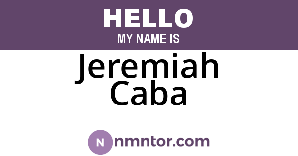 Jeremiah Caba