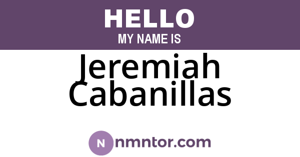 Jeremiah Cabanillas