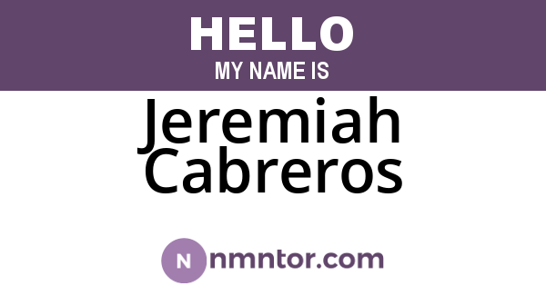 Jeremiah Cabreros