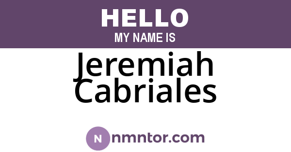 Jeremiah Cabriales