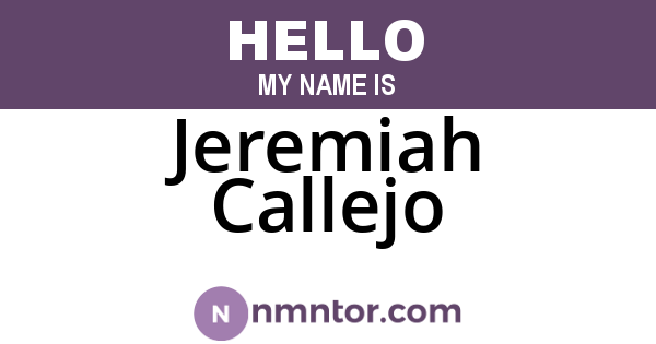 Jeremiah Callejo