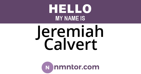 Jeremiah Calvert