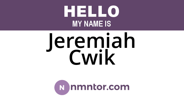 Jeremiah Cwik