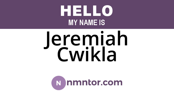 Jeremiah Cwikla